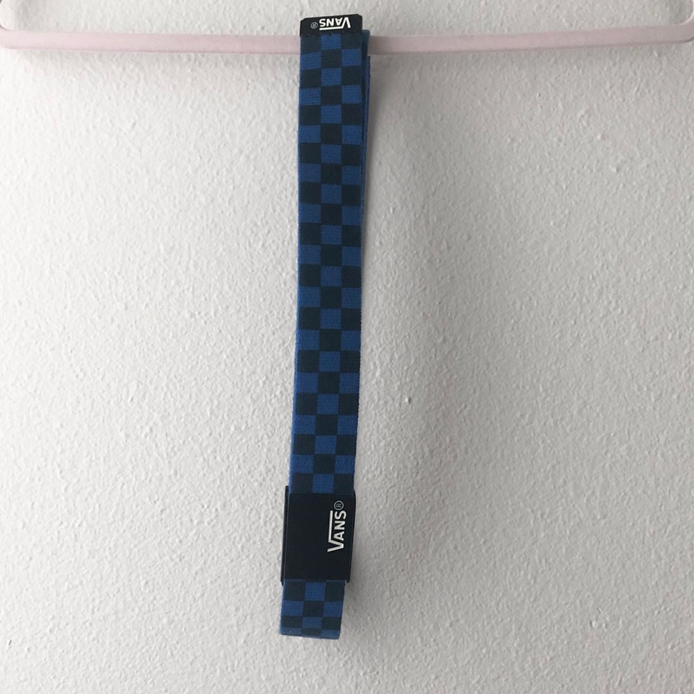 Vans black and blue checkered belt